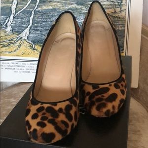 J Crew calf hair wedges